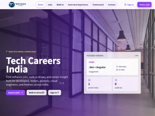 Tech Careers India screenshot preview