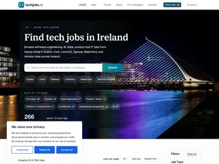 TechJobs.ie platform preview TechJobs.ie platform preview