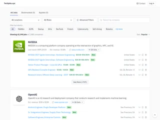 Techjobs.xyz platform preview Techjobs.xyz platform preview