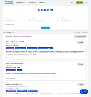 Tech Jobs for Good platform preview