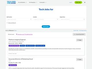 Tech Jobs for Good platform preview