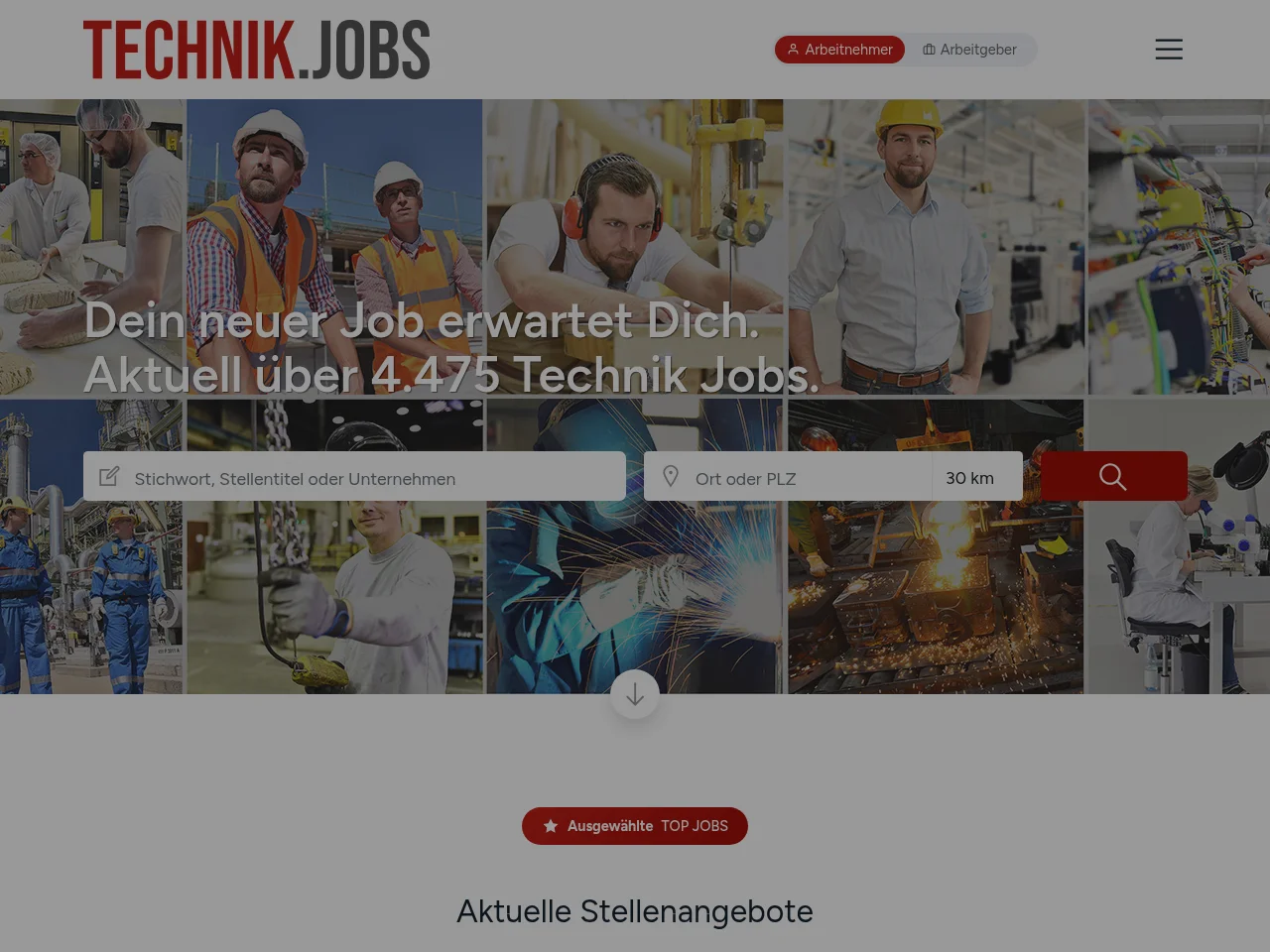 TECHNIK.JOBS screenshot TECHNIK.JOBS job board platform screenshot showing job search interface