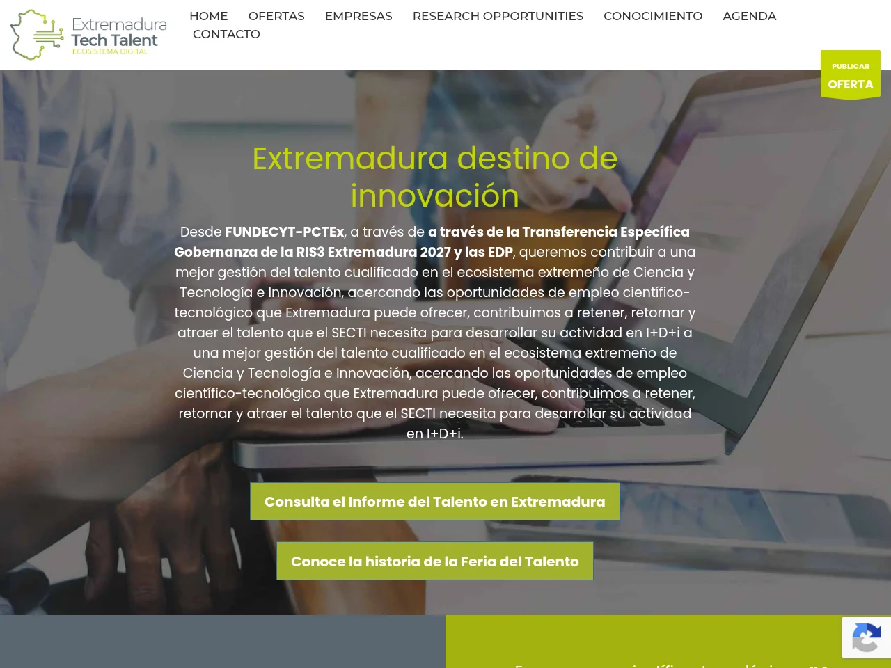 Extremadura Tech Talent screenshot Extremadura Tech Talent job board platform screenshot showing job search interface