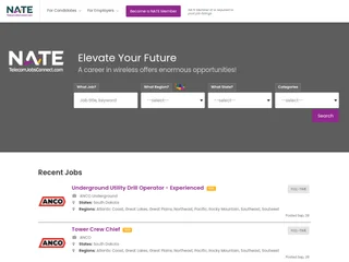 NATE Teleconnect Job Board screenshot preview