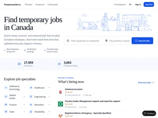 TemporaryJobs.ca screenshot preview