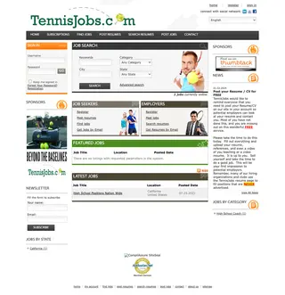 TennisJobs.com platform preview