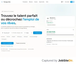 Teranga Jobs platform preview Teranga Jobs platform preview