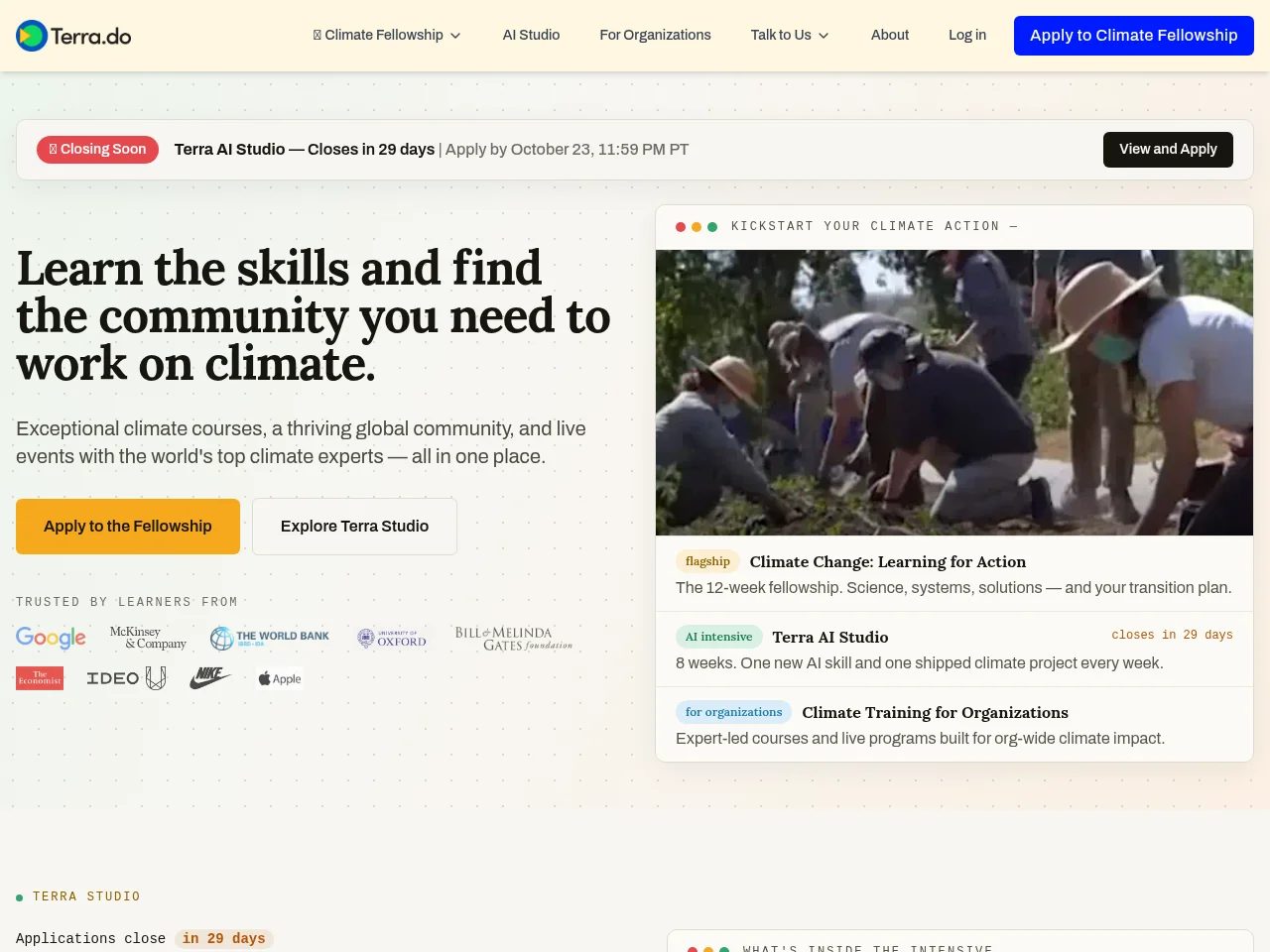 Terra.do job board platform screenshot showing job search interface