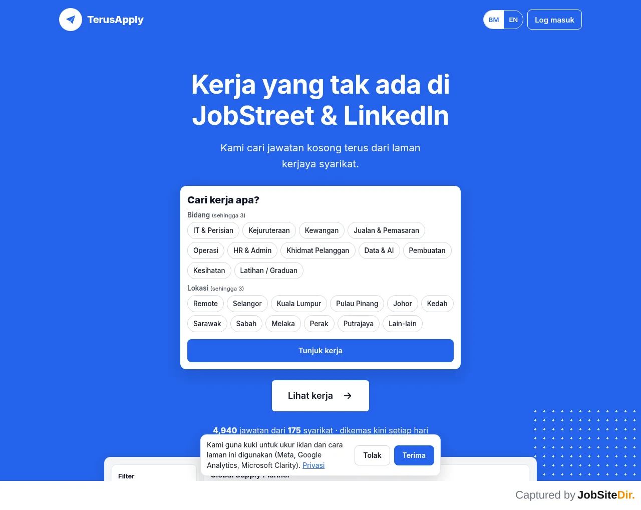 TerusApply website screenshot