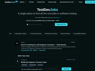 TestDevJobs platform preview