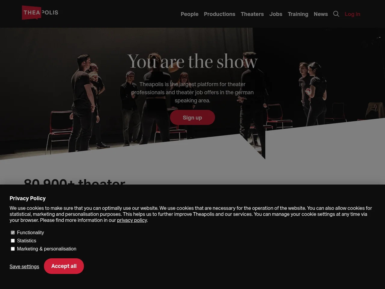 Theapolis job board platform screenshot showing job search interface