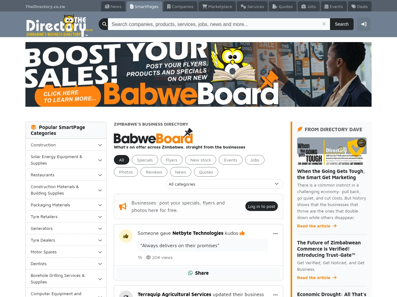 The Directory website screenshot