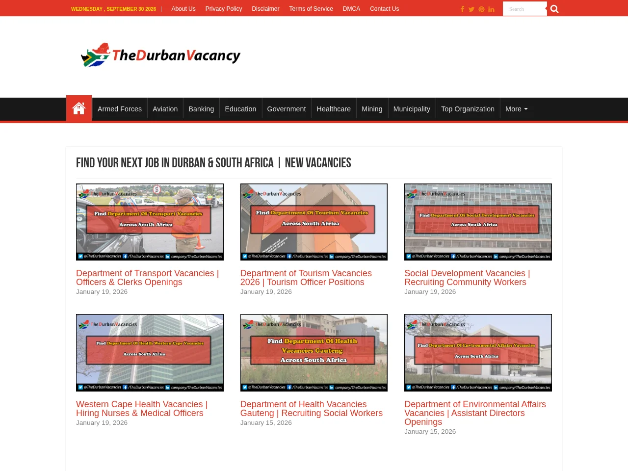 TheDurban-Vacancy.online screenshot TheDurban-Vacancy.online job board platform screenshot showing job search interface