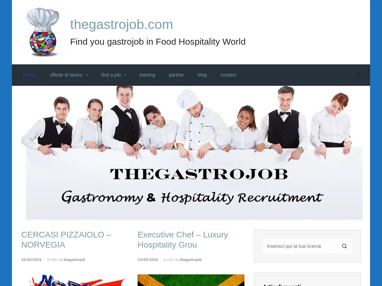 thegastrojob.com job board platform screenshot showing job search interface