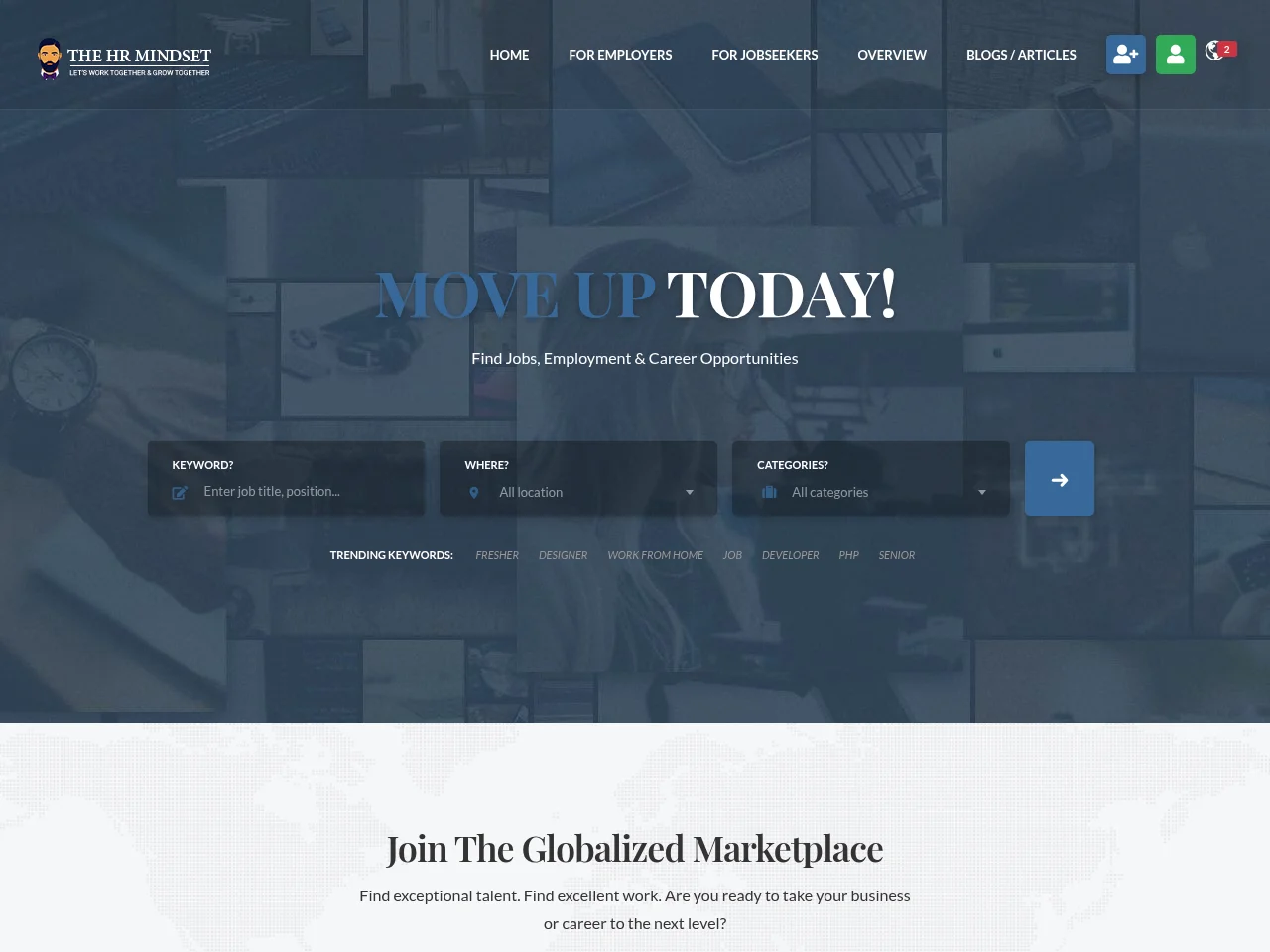 The HR Mindset website screenshot