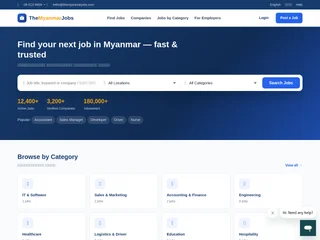 TheMyanmarJobs.com screenshot preview