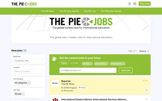 The PIE Jobs screenshot preview