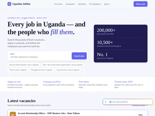The Ugandan Jobline platform preview The Ugandan Jobline platform preview