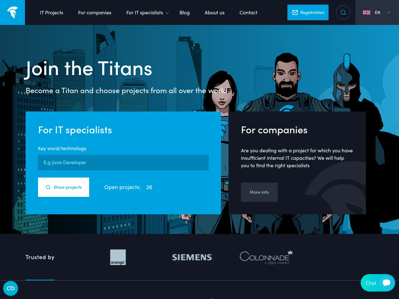 TITANS screenshot TITANS website screenshot