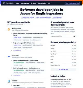 TokyoDev platform preview