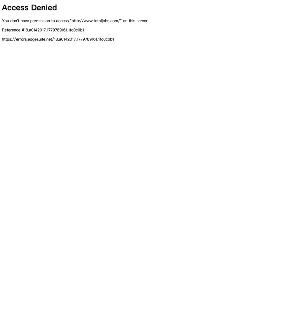 Totaljobs job board platform screenshot showing job search interface