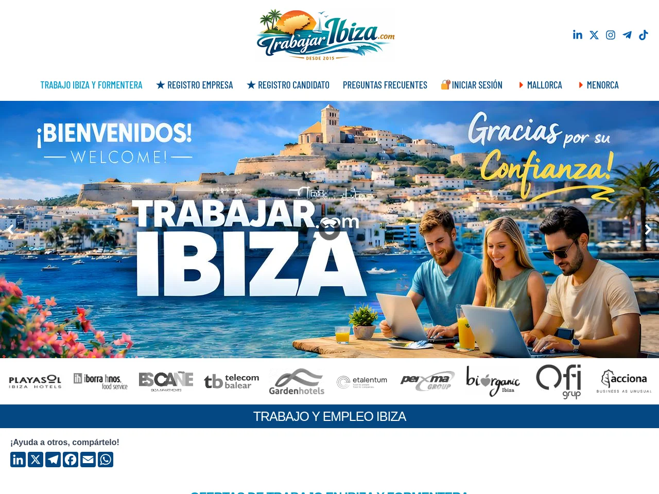 Trabajaribiza.com website screenshot