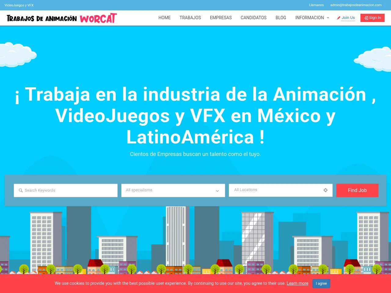 Trabajos de Animación website screenshot