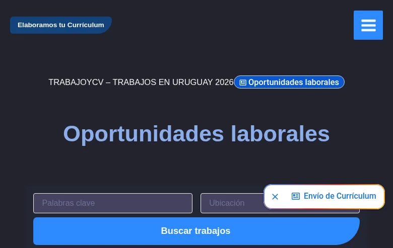 TrabajoyCV job board platform screenshot showing job search interface