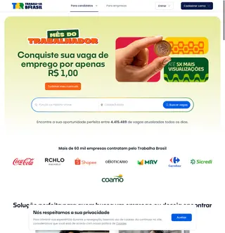 Trabalha Brasil platform preview