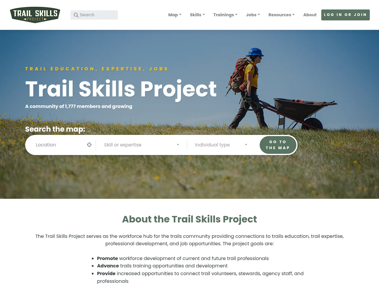 Trail Skills Project screenshot Trail Skills Project job board platform screenshot showing job search interface