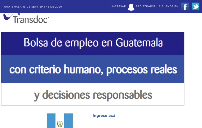 Transdoc job board platform screenshot showing job search interface