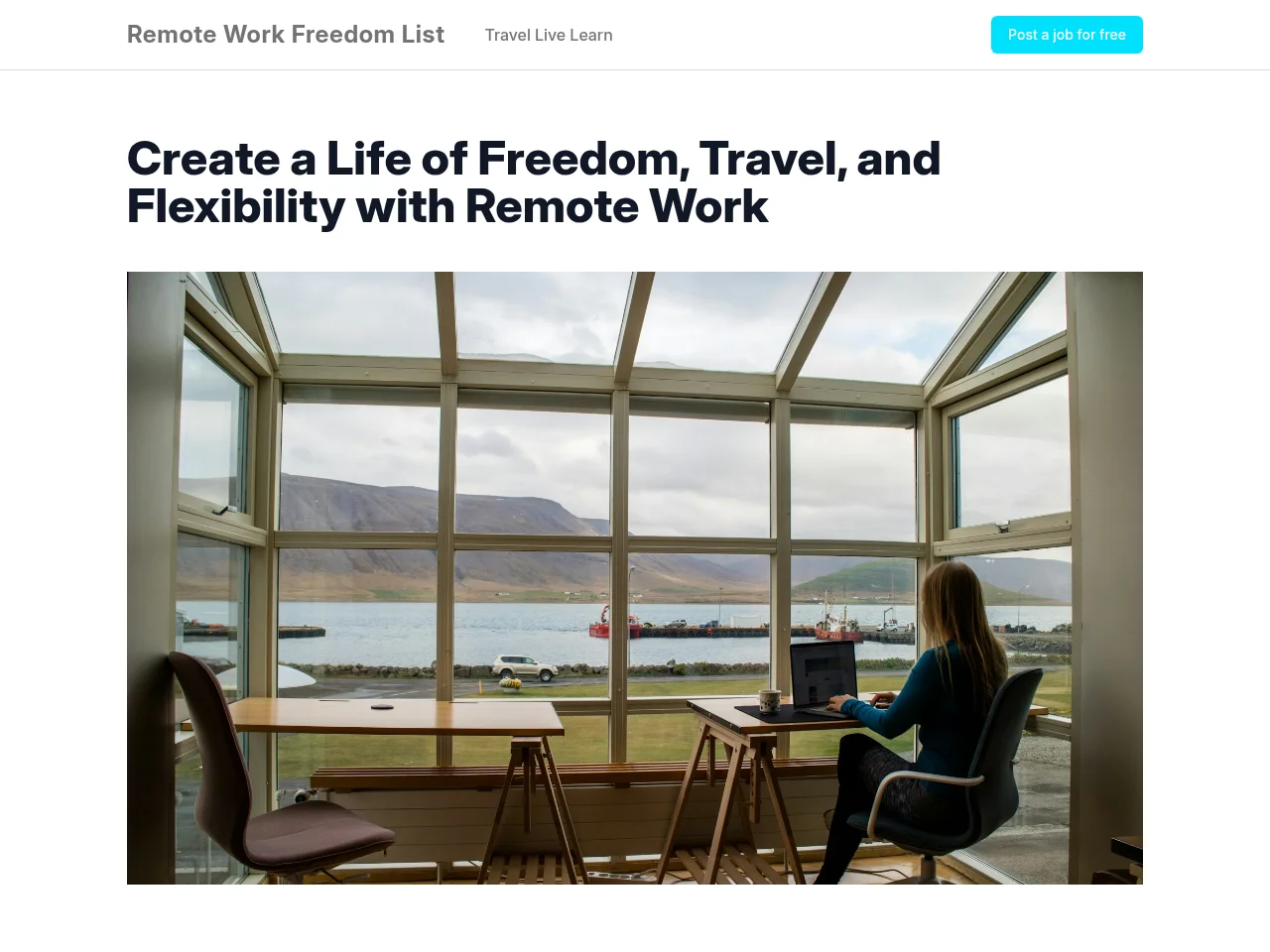 Travel Live Learn - Freedom List screenshot Travel Live Learn - Freedom List job board platform screenshot showing job search interface