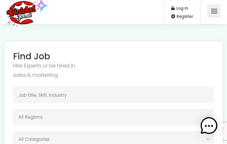 Trinidad Jobs job board platform screenshot showing job search interface