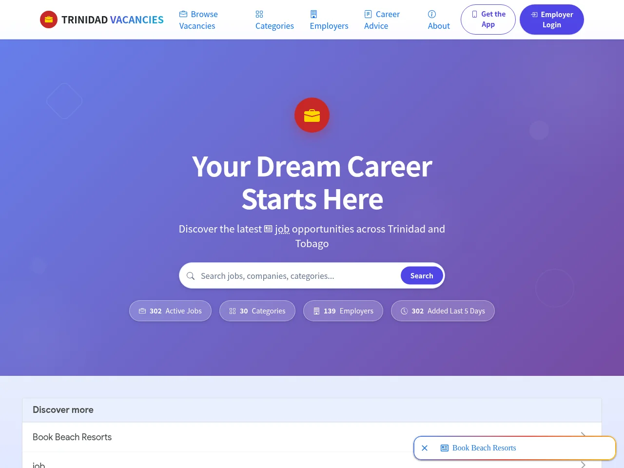 Trinidad Vacancies screenshot Trinidad Vacancies website screenshot