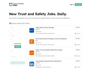 Trust and Safety Jobs platform preview