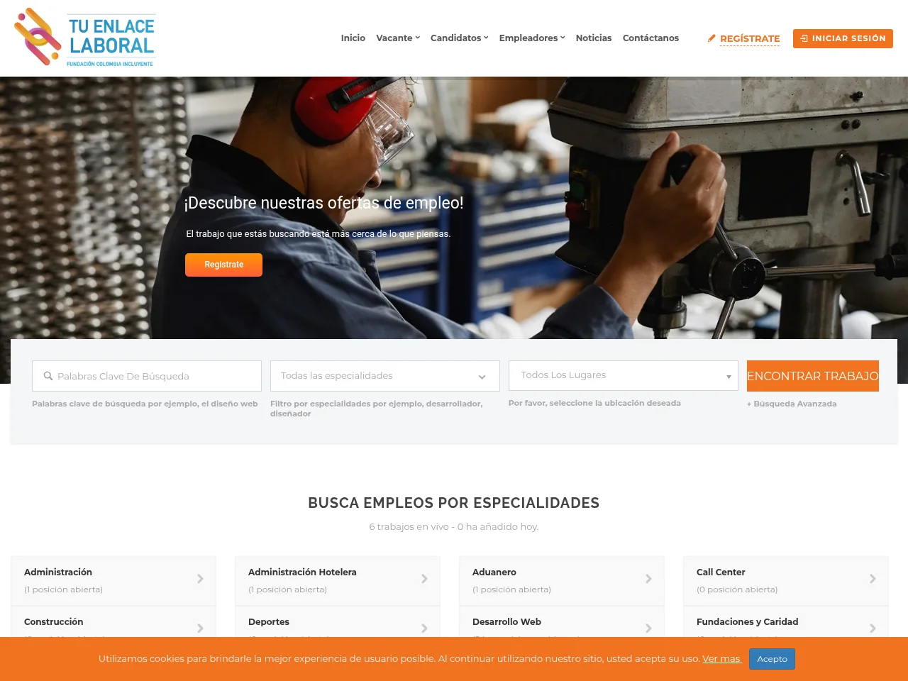 Tu Enlace Laboral screenshot Tu Enlace Laboral website screenshot