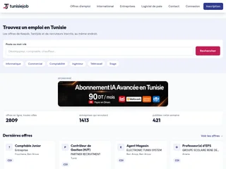 TunisieJob platform preview TunisieJob platform preview