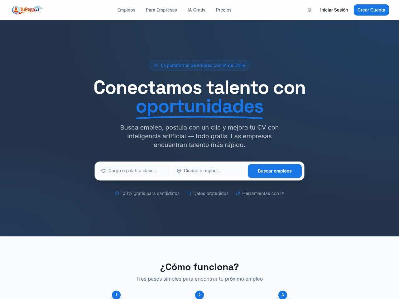 TuPega.cl website screenshot