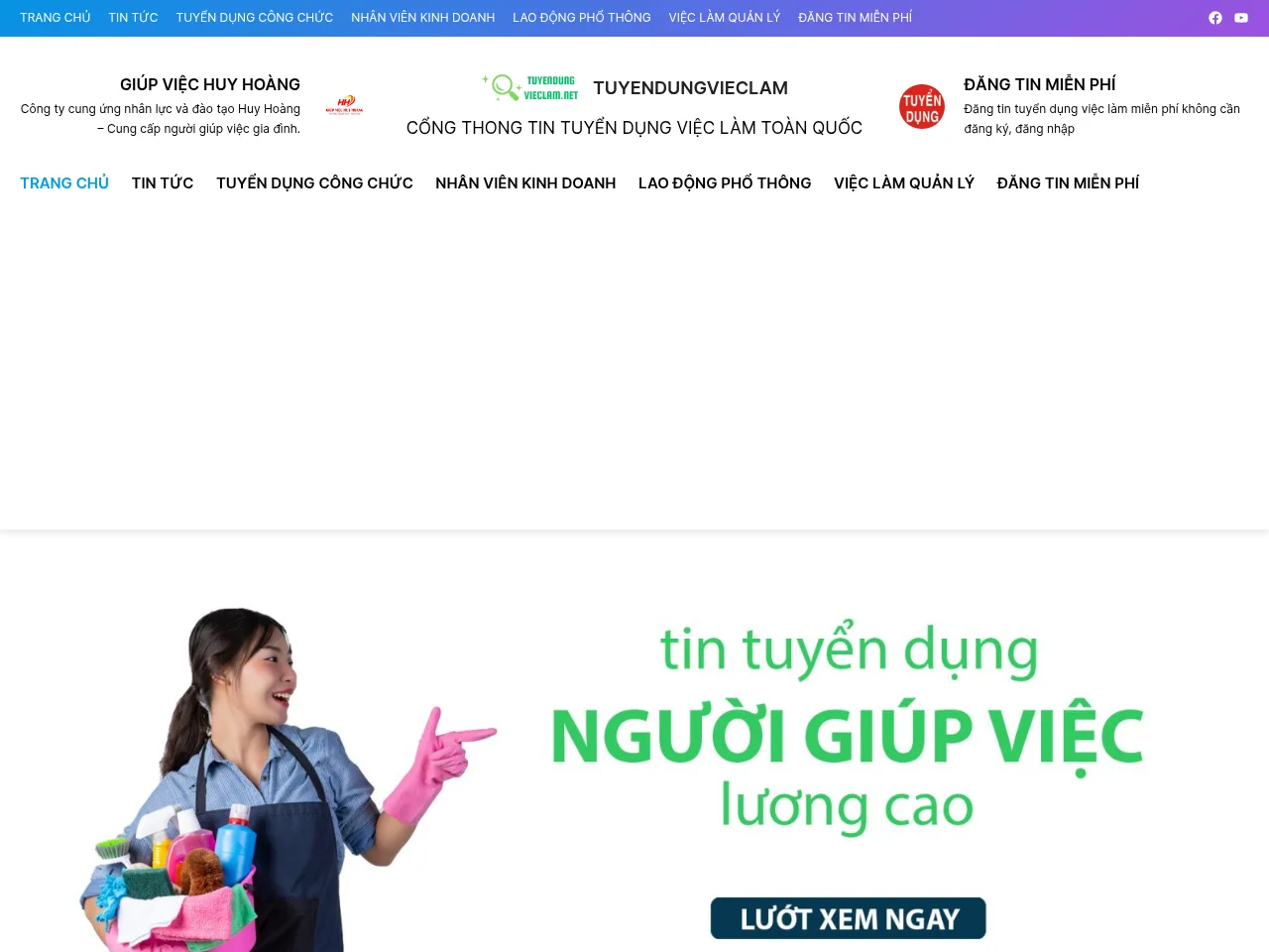 TUYENDUNGVIECLAM.NET screenshot TUYENDUNGVIECLAM.NET job board platform screenshot showing job search interface
