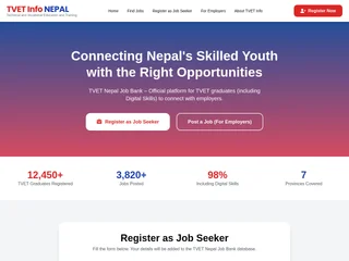 TVET Nepal Info platform preview TVET Nepal Info platform preview