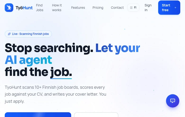 TyoHunt job board platform screenshot showing job search interface