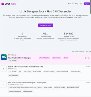 UI UX Designer Jobs platform preview