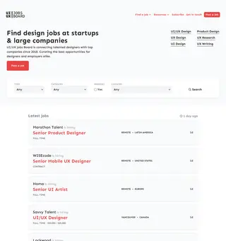 UI/UX Jobs Board platform preview