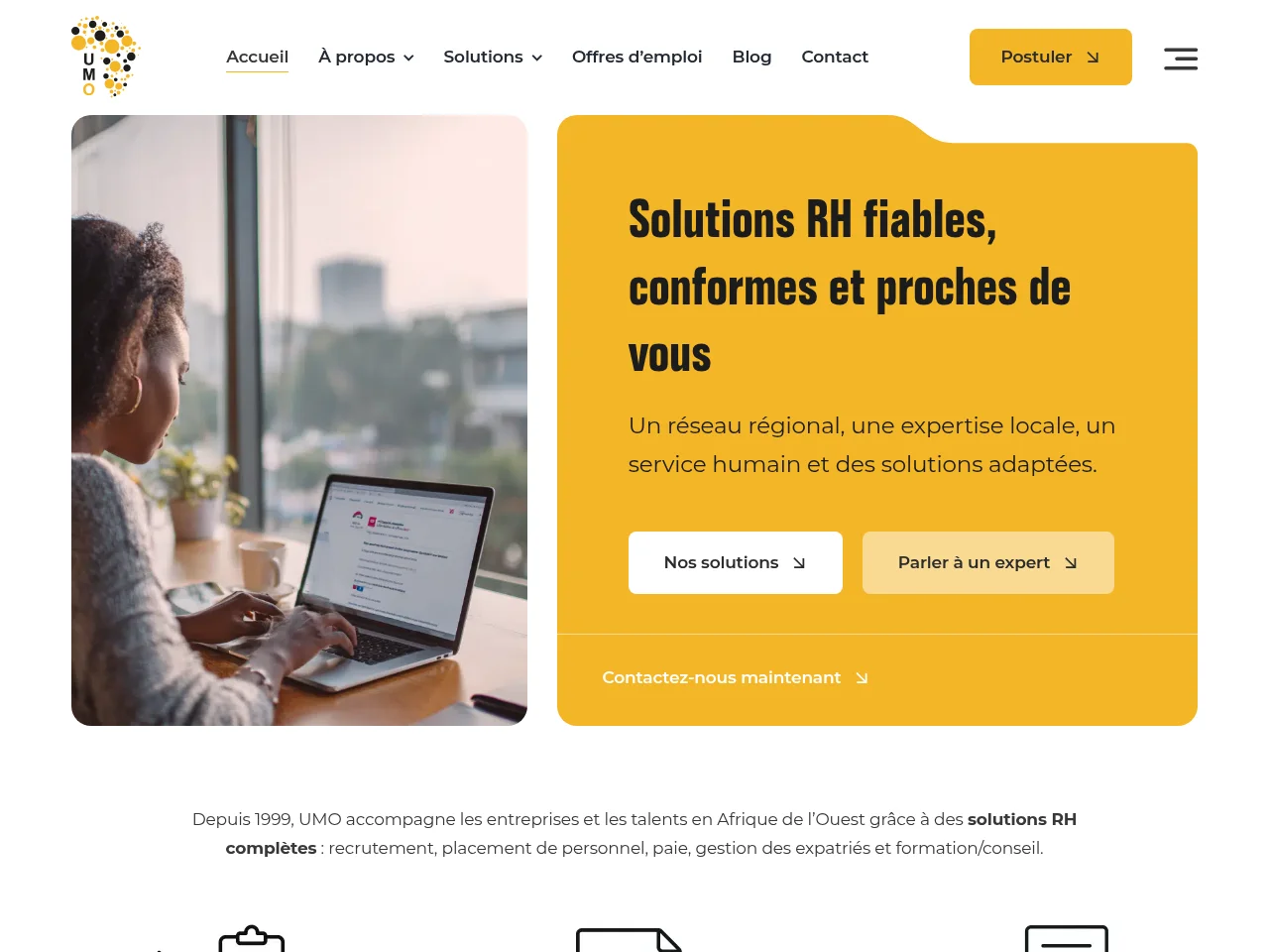 UMO Intérim website screenshot