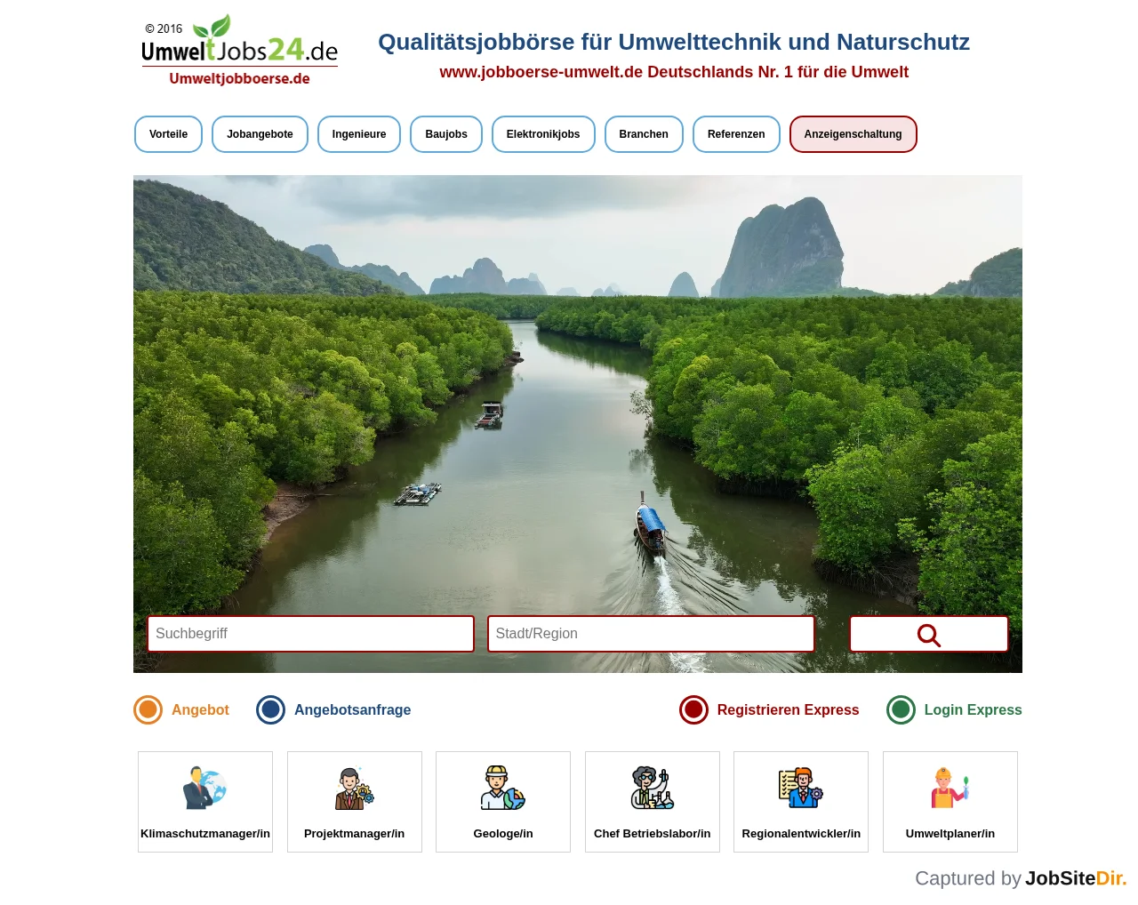 Umweltjobs24.de website screenshot