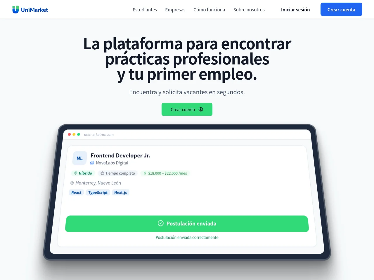 UniMarket website screenshot