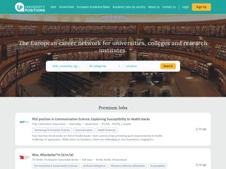 University Positions platform preview University Positions platform preview