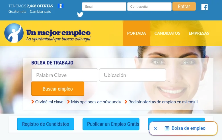 Un Mejor Empleo screenshot Un Mejor Empleo job board platform screenshot showing job search interface