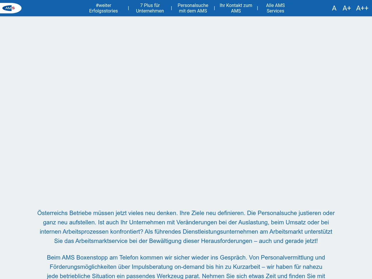 Arbeitsmarktservice job board platform screenshot showing job search interface