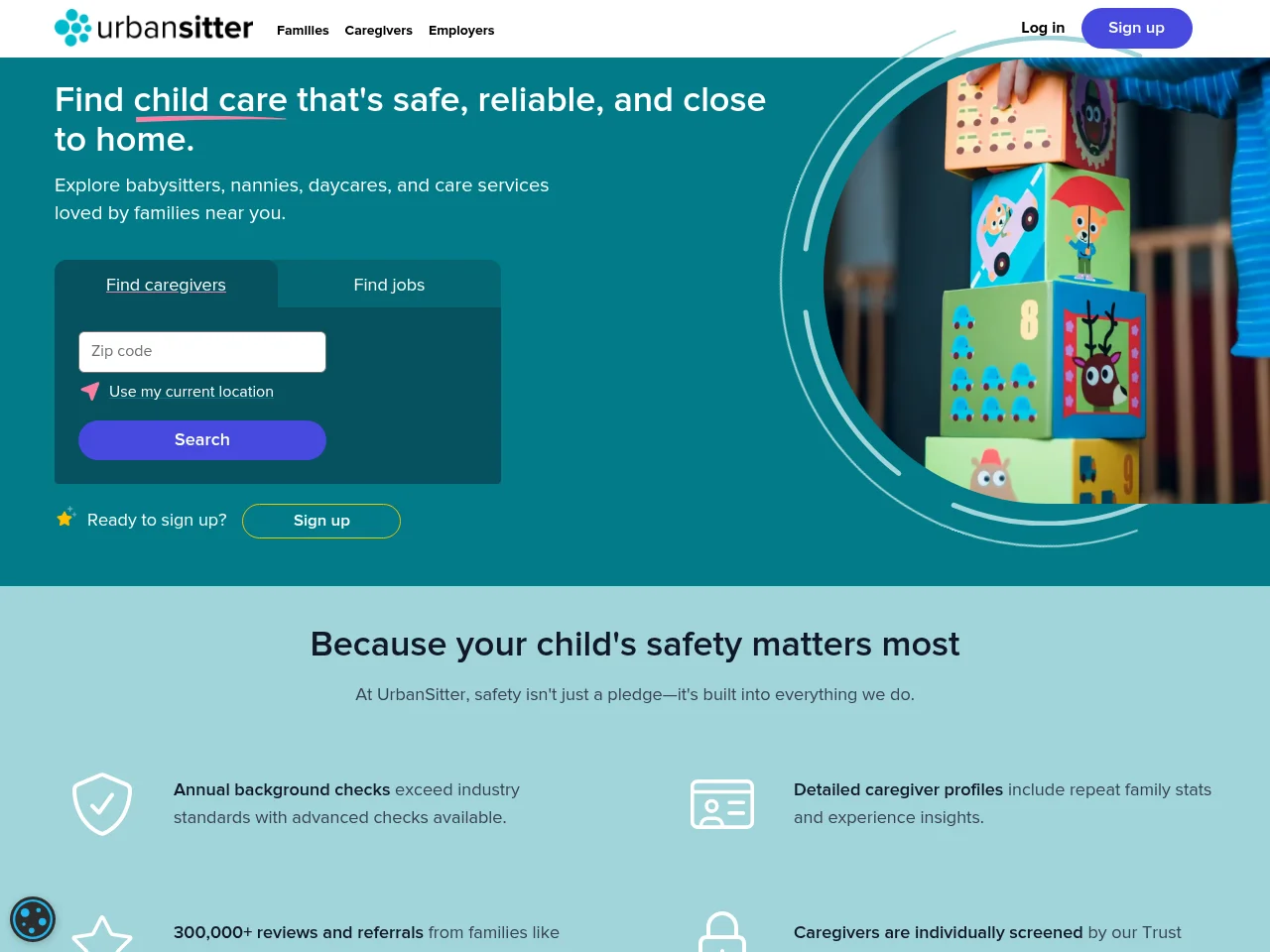 UrbanSitter job board platform screenshot showing job search interface